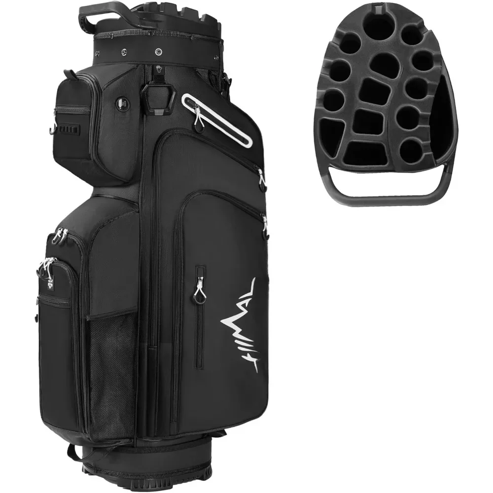 

Golf Cart Bag, Premium Full Length Golf Bag for Men with Magnetic Leather Pocket, Handles and Rain Cover