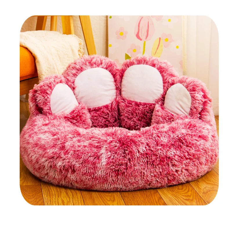 Kimpets Dog Sofa Beds Nest For Cat Nest Creative Cute Bear Paw Long Hair Warm All Seasonal Universal Dog Nest Mat  Accessories