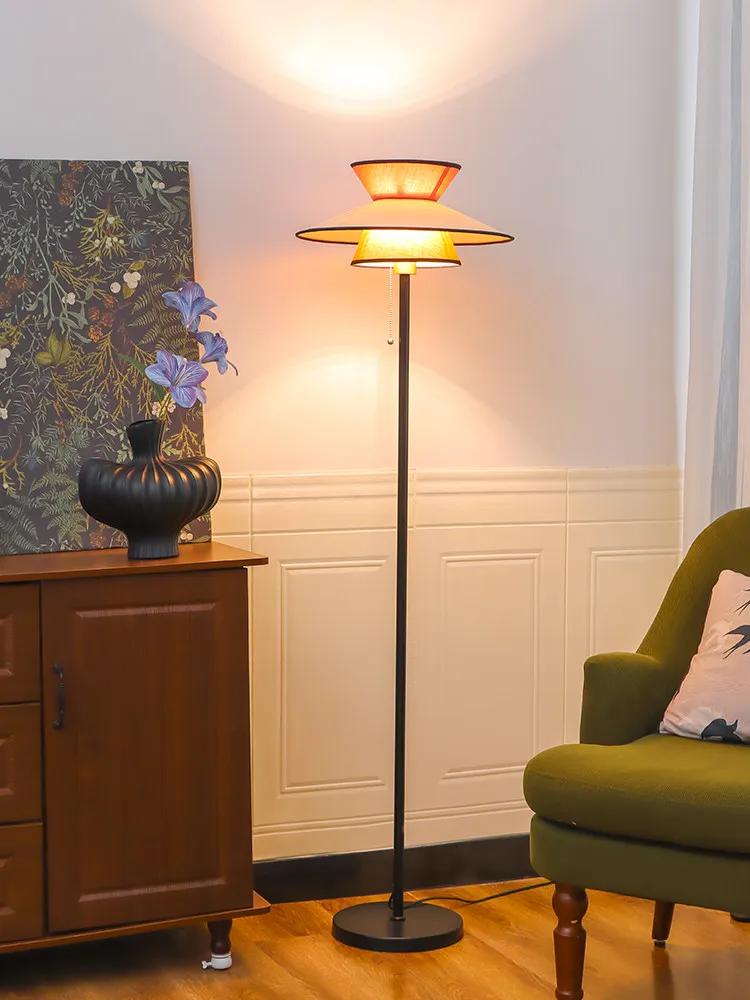 Middle Aged Floor Lamp Bedroom Bedside Lamp Decorative Lamp Designer Light Luxury Retro Living Room Stand Lights LED Mood Light