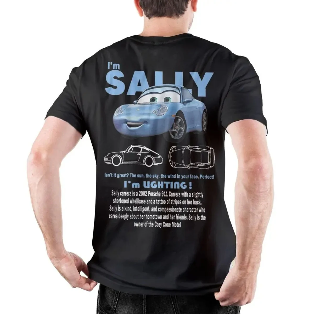 T-Shirt Vintage Brown Cars Mater Sally Carrera Men 100% Cotton T Shirt Lightning Mcqueen Tee Shirt abiti regalo di compleanno