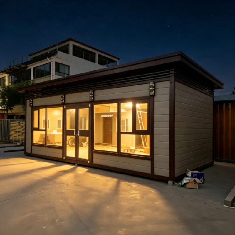 Customized Bungalow Building Steel Structure Glass Prefabricated Mobile Container House Office Shop Wind Resistant