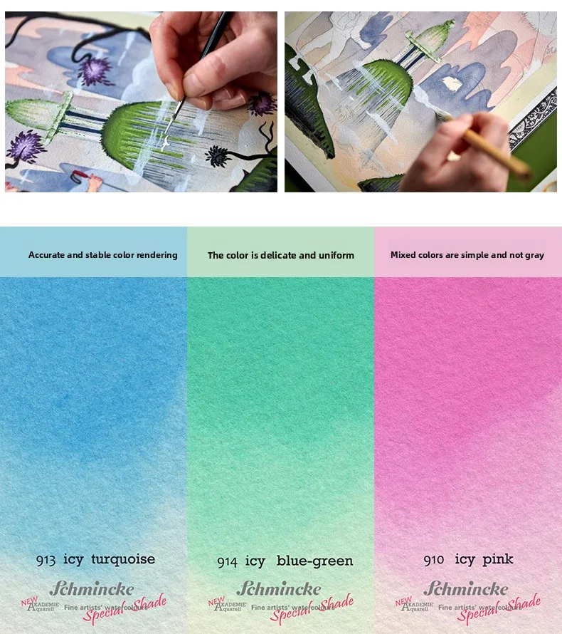 Deutschland Schmincke - Akademie ® Feinste Künstler-Aquarellfarben, 15ml Tuben, neue Farben, brillant, hoch lichtbeständig und cadmiumfrei – Detail 12