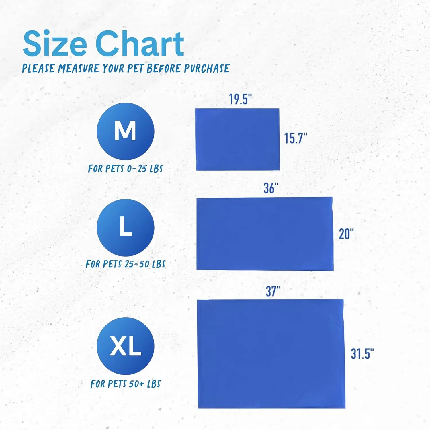 Green Pet Shop  Gel Mat, Med - Self-Cooling for Pets 0-25lbs, Safe, No Refrig, Home/Travel.