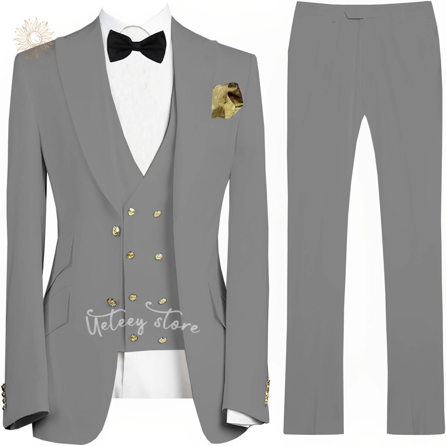 Boy's 3Pcs Tuxedo Suit Kids Tuxedo Slim Fit Child Formal Tuxedo for Prom Easter Christmas Party