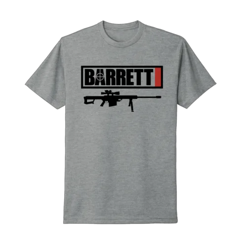 Barrett Ammunition Guns Firearms Logo Unisex Grey T-Shirt