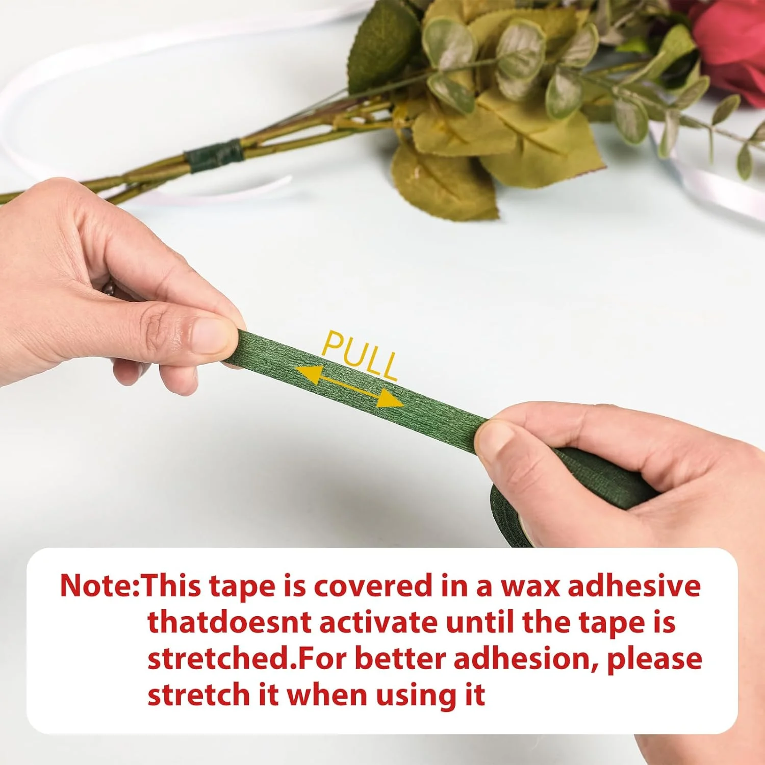花束用花茎テープ DIY 造花ブーケテープ 自己粘着ラッピン - Floral Tape Green のレビューと価格