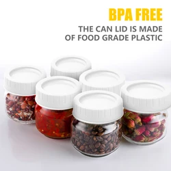 20pcs Plastic Mason Jar Lids Food-grade Mason Jar Caps Fit Regular Mouth 70mm Reusable Leak Proof Replacement Jar Lids