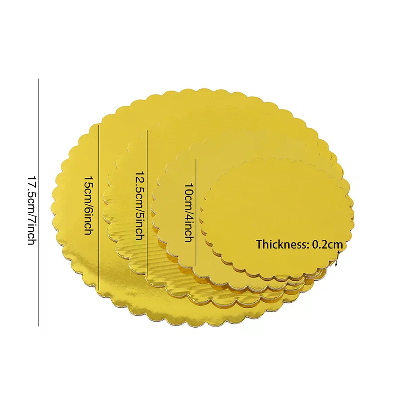 4/5/6/7/8/10 inch birthday party cake decoration board circular cardboard base paper cup cake dessert tray - view 6