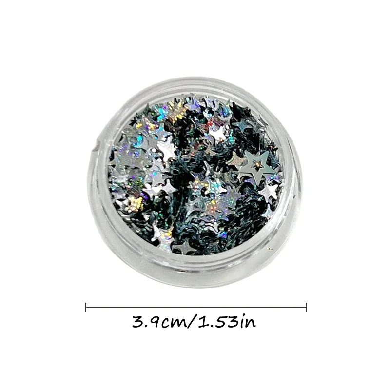 Star Glitter เลเซอร์เล็บ Flake แฟลช Pentagram ขนาดเล็กเล็บเลื่อม Kawaii DIY อุปกรณ์แต่งเล็บเล็บ Charm