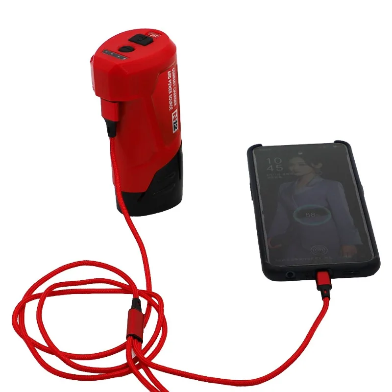 Adapter N12 Li-ion Battery Charger Converter For Milwaukee M·12 12V 10.8V Lithium Battery USB Device Mobile phone Power Supply