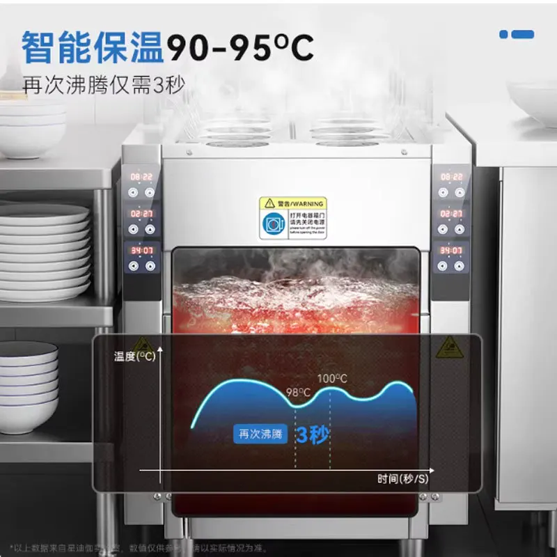 Electric heating noodle cooking stove Automatic gas multi-functional six-head nine-head soup noodle stove Malatang dumpling