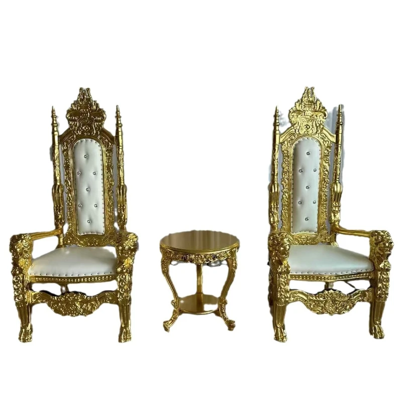 

King and Queen High Back Chair Treasure Seat Luxury Wedding Chair Hotel Lobby Chair
