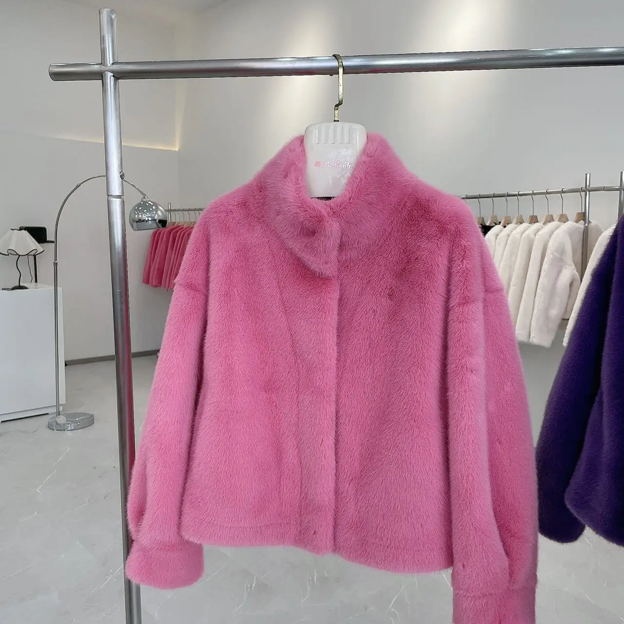 Imitation Mink Fur Coat for Women, Integrated Short Environmentally Friendly Fur Insulation Winter spring autumn 2024 new