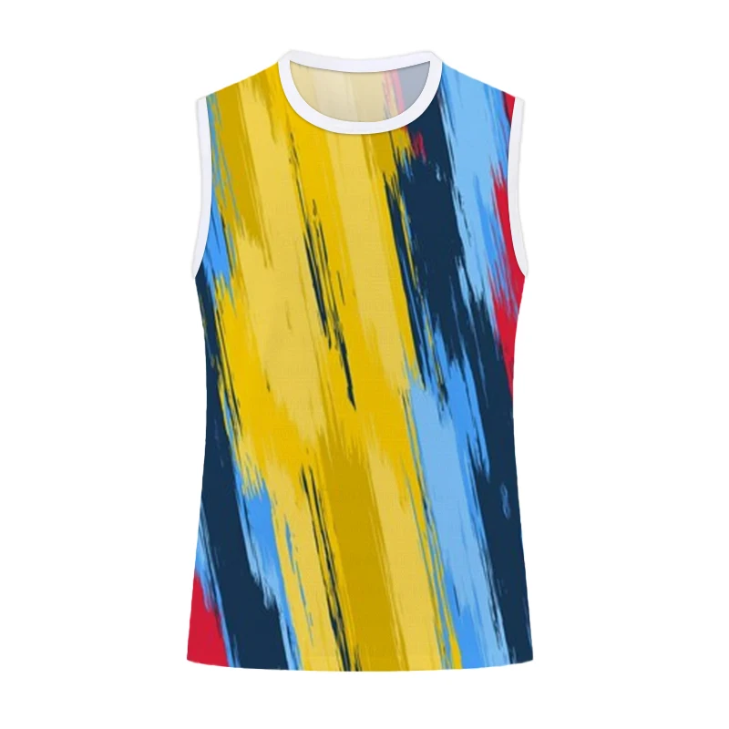 Letni męski podkoszulek odzież do ćwiczeń oddychający t-shirt bez rękawów męski oversize szybkoschnący Tank Top sportowy Top do biegania Outdoor