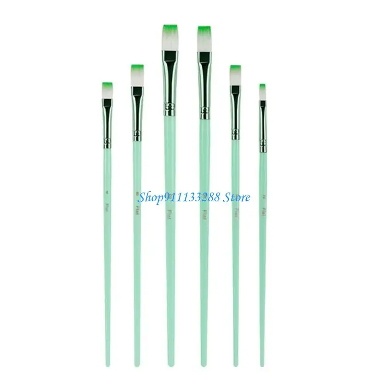 

G88D 6 Pcs Watercolor Paint Brush Artist Brush Set Nylon Hair Paint Brush for Adult