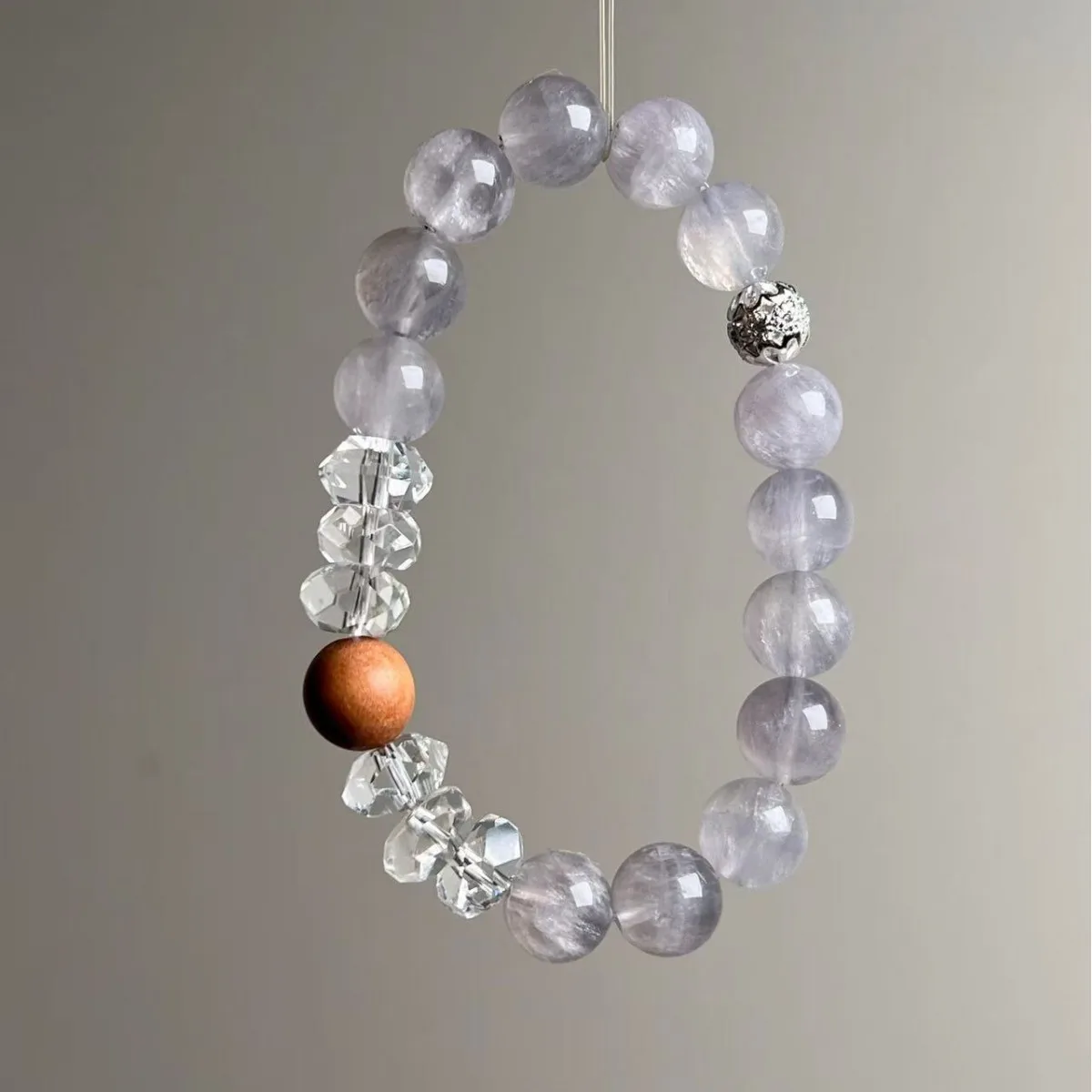 

Natural Crystal Bracelet, White Crystal Blue Fluorite, Women's, Niche, Retro Bracelet