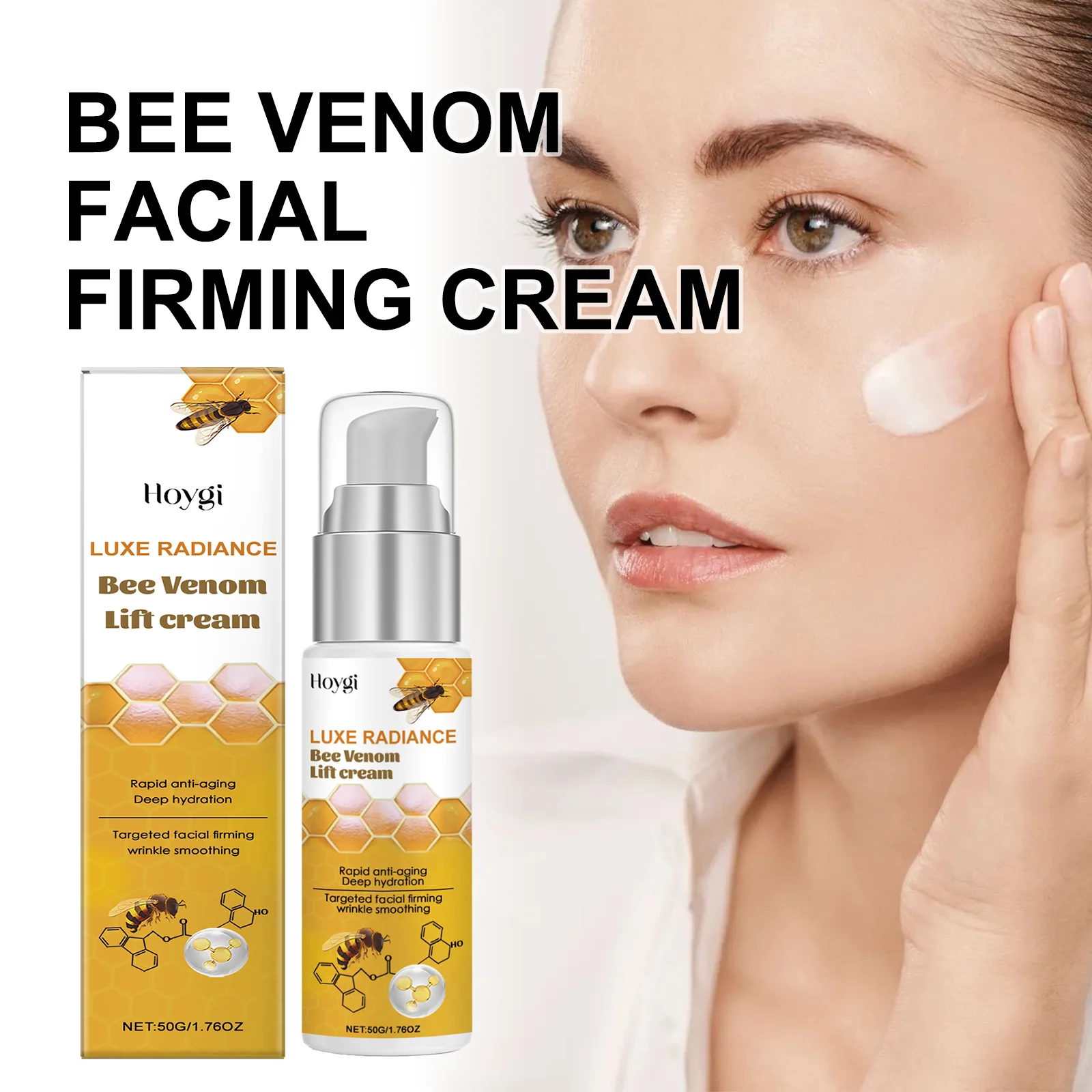 

Hoygi Bee Venom Facial Firming Cream Collagen Boosting Anti Wrinkle Lifting Treatment for Sagging Skin And Fine Lines
