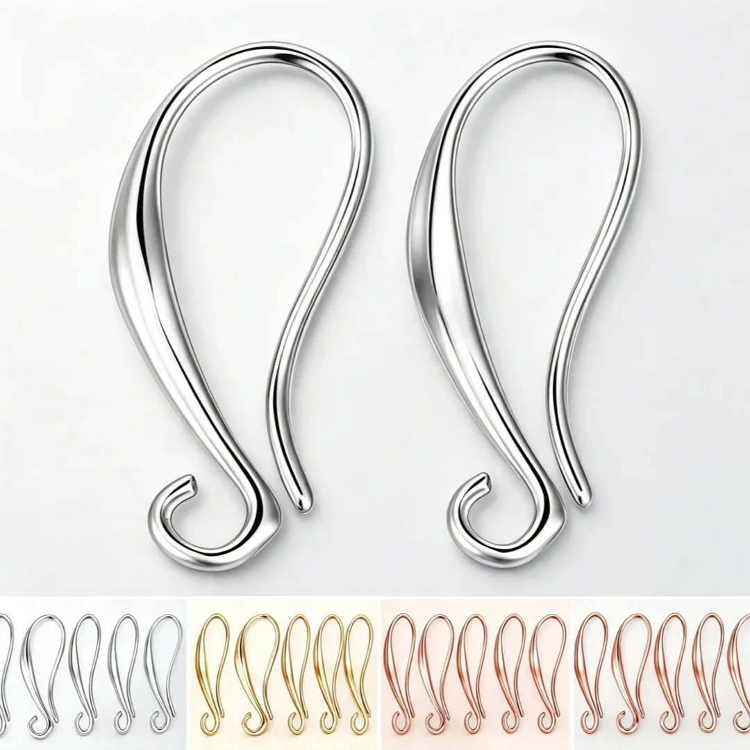 10/30pcs Pinch Bails Copper Plated Brass French Ear Hooks Wires six 10*20mm