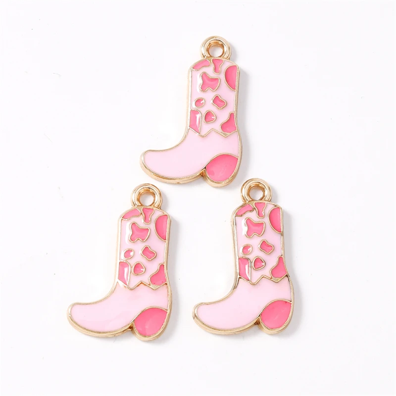 Duarte 20 Teile/los Nette Emaille Cowboy Stiefel Charms Anhänger für Schmuck Machen Ohrringe Halsketten Armbänder DIY Handwerk Zubehör – Detail 4
