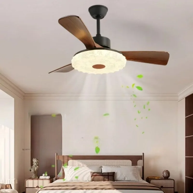 Middle Ancient Style Ceiling Fan Lights Living Dining Room Bedroom Ceiling Fans Lamps Intelligent Silent Lights Decorative Home