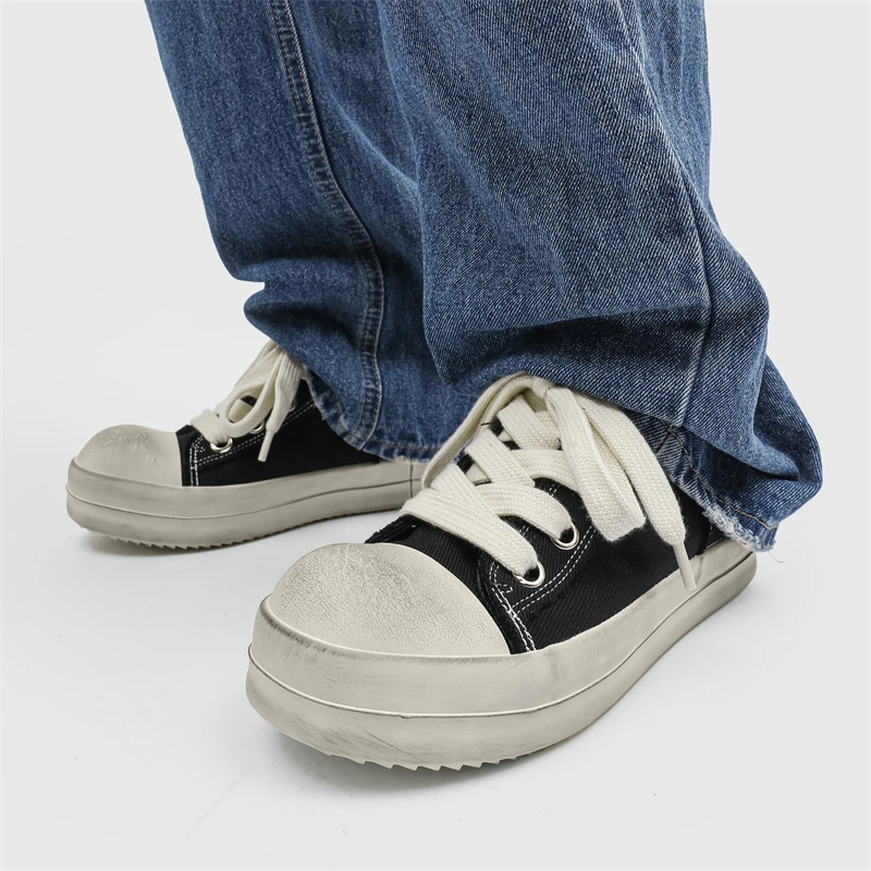 MODX 2025 Sepatu Kasual Musim Bola Musim Semi Baru Sepatu Kanvas Tua Antik Kepala Kecil Sepatu Olahraga Pria