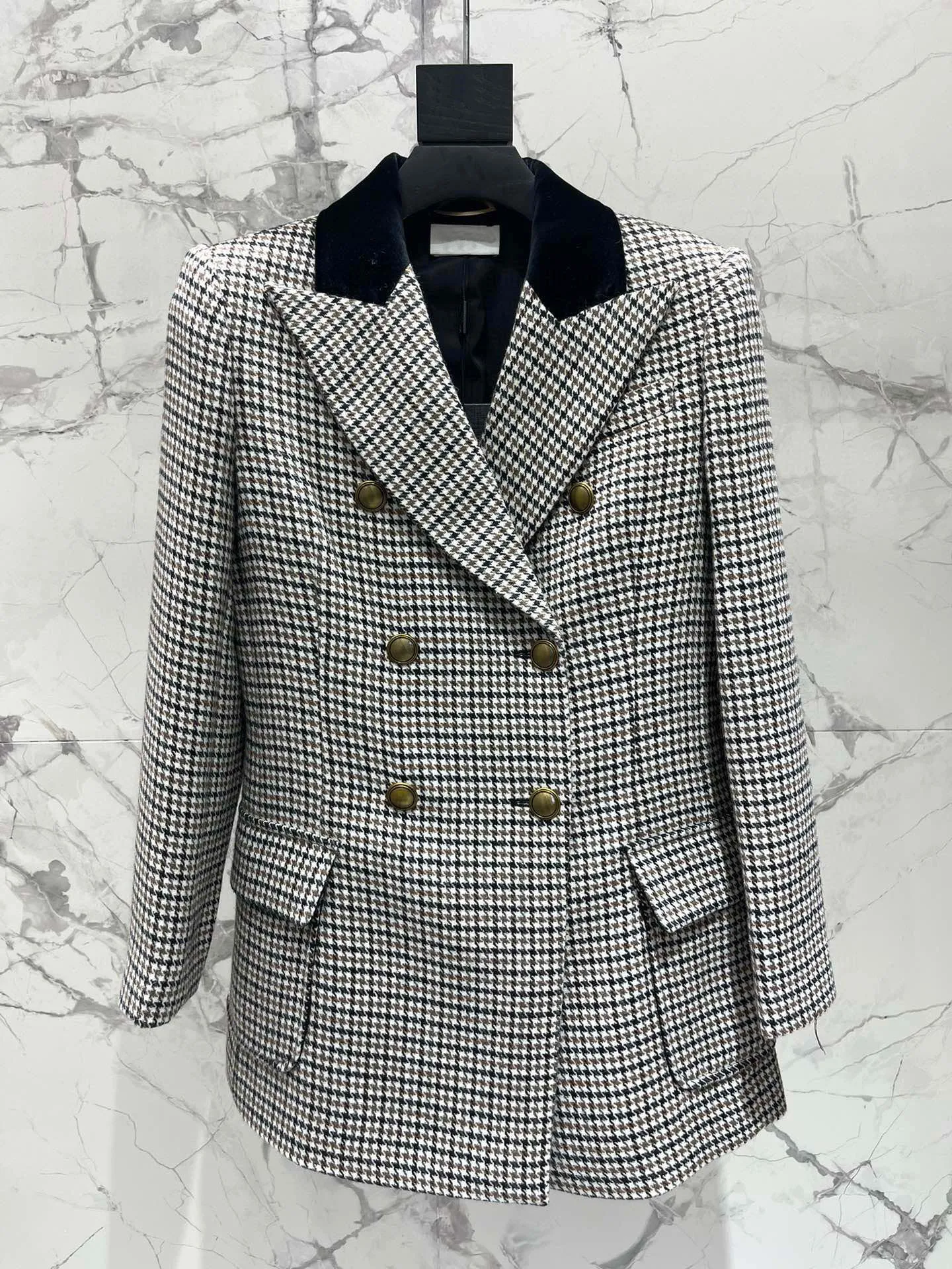 

2024 early spring fashionable new women's clothing Houndstooth Suit 0321