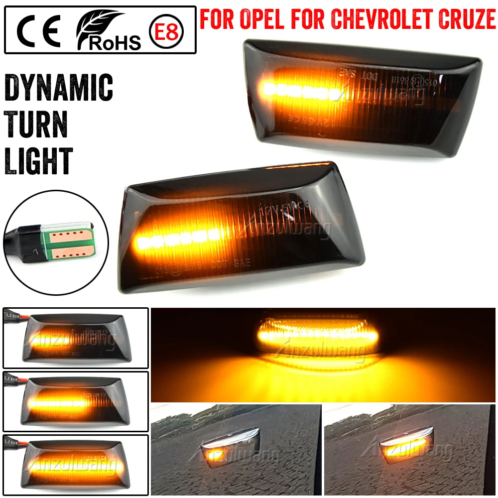 2pcs Dynamic Side Indicator LED Repeater Turn Signal Marker Light Lamp For Opel Adam Astra H GTC VXR Corsa D For Holden Barina