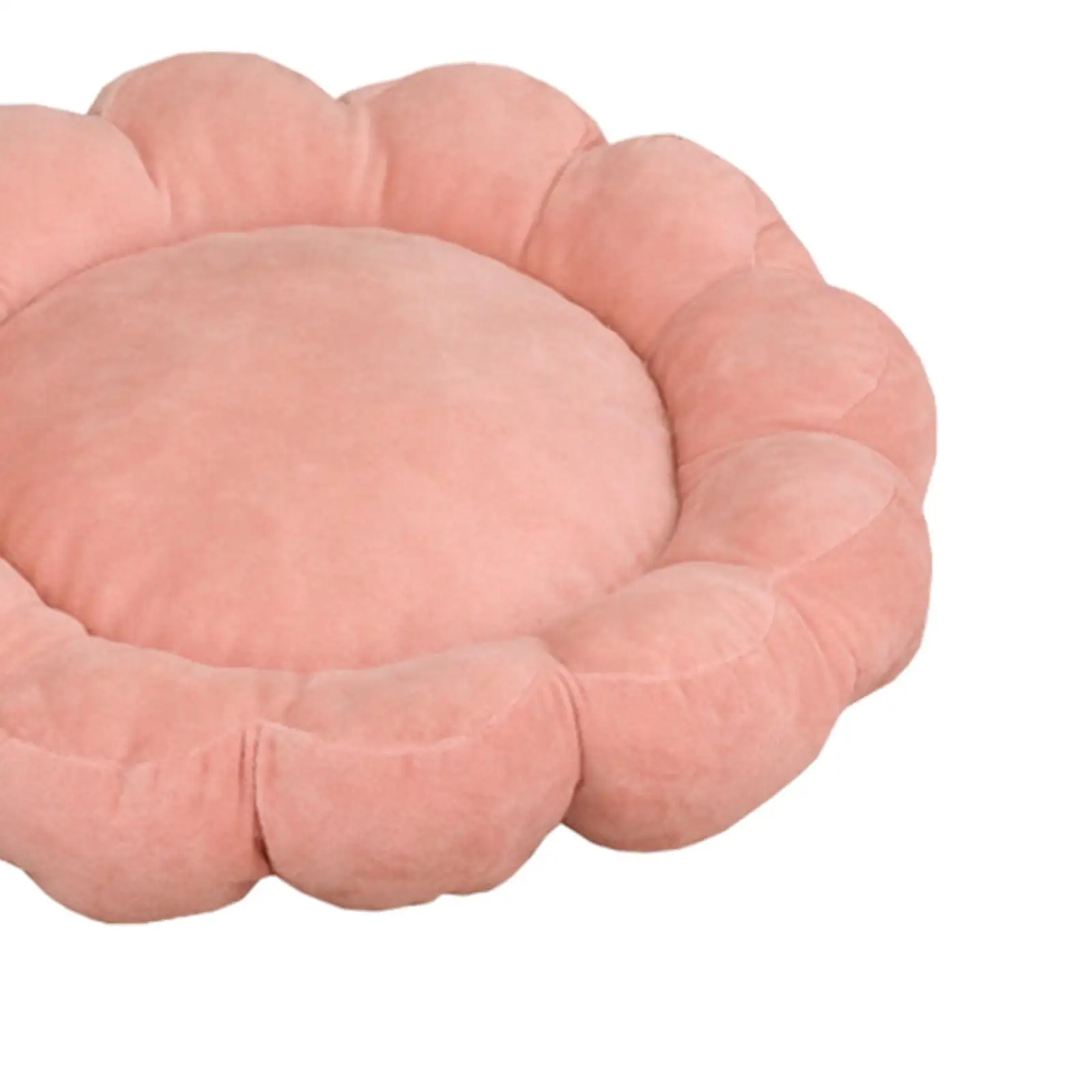 سرير قطط على شكل زهرة لطيفة غير قابل للانزلاق للخريف والشتاء وسادة قطيفة لطيفة تعشيش الحيوانات الأليفة الناعمة