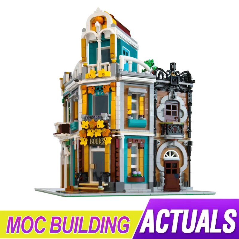 MOC-93622  Corner Bookshop Compatible 10270 Modular Building Blocks Bricks Educational Puzzle Toy Birthday Gifts