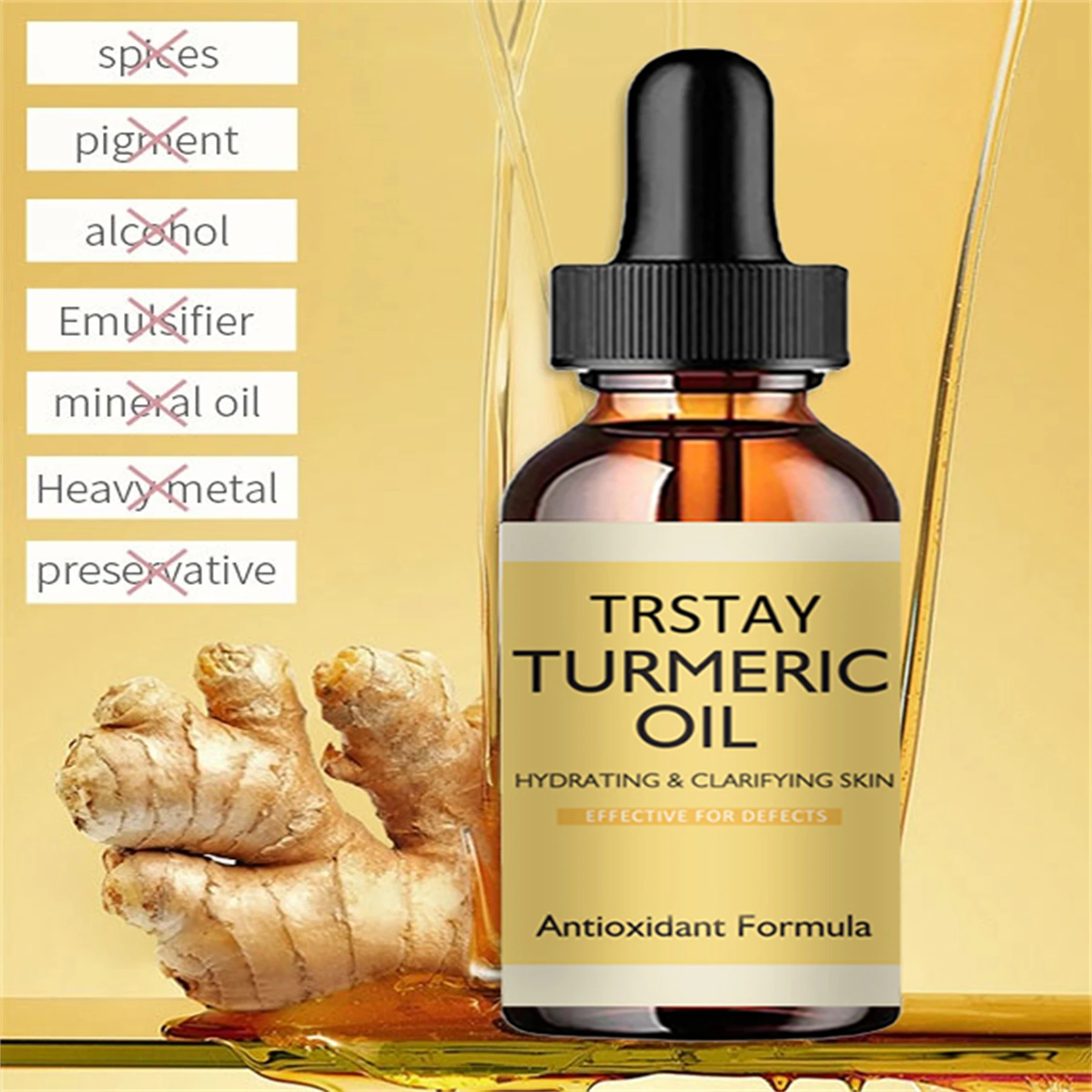 New Turmeric Oil Glow To Facial Lightening Serum For Black Brown Skin Leg Hand Body Whitening For Dark Skin Beauty Health