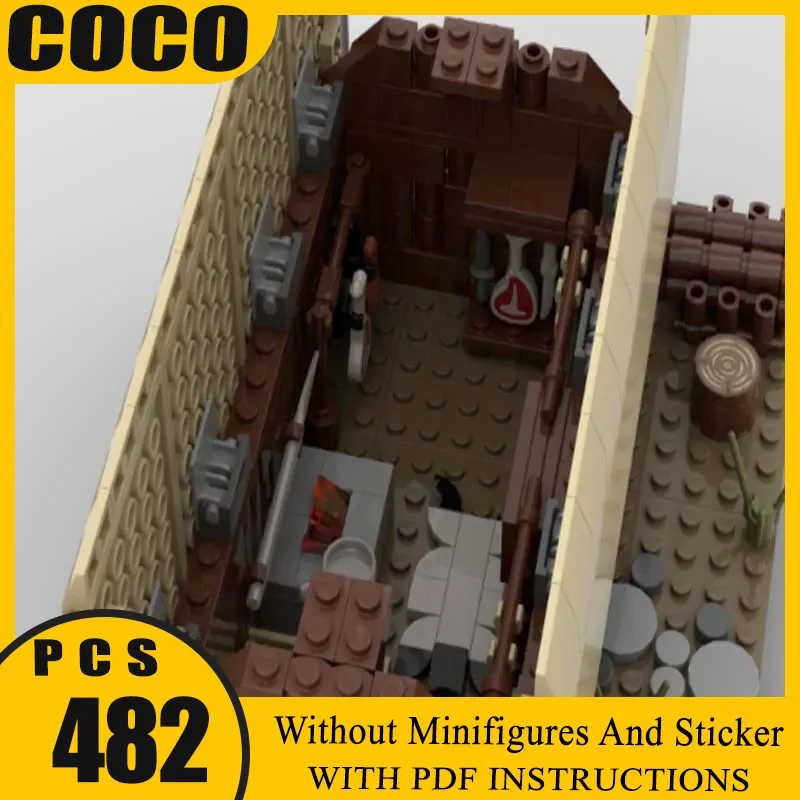 

482 шт. MOC строительный блок, зимняя винодельная деревня, средневековые времена, уличный просмотр, сделай сам, собранная модель, рождественская серия, игрушка для праздника