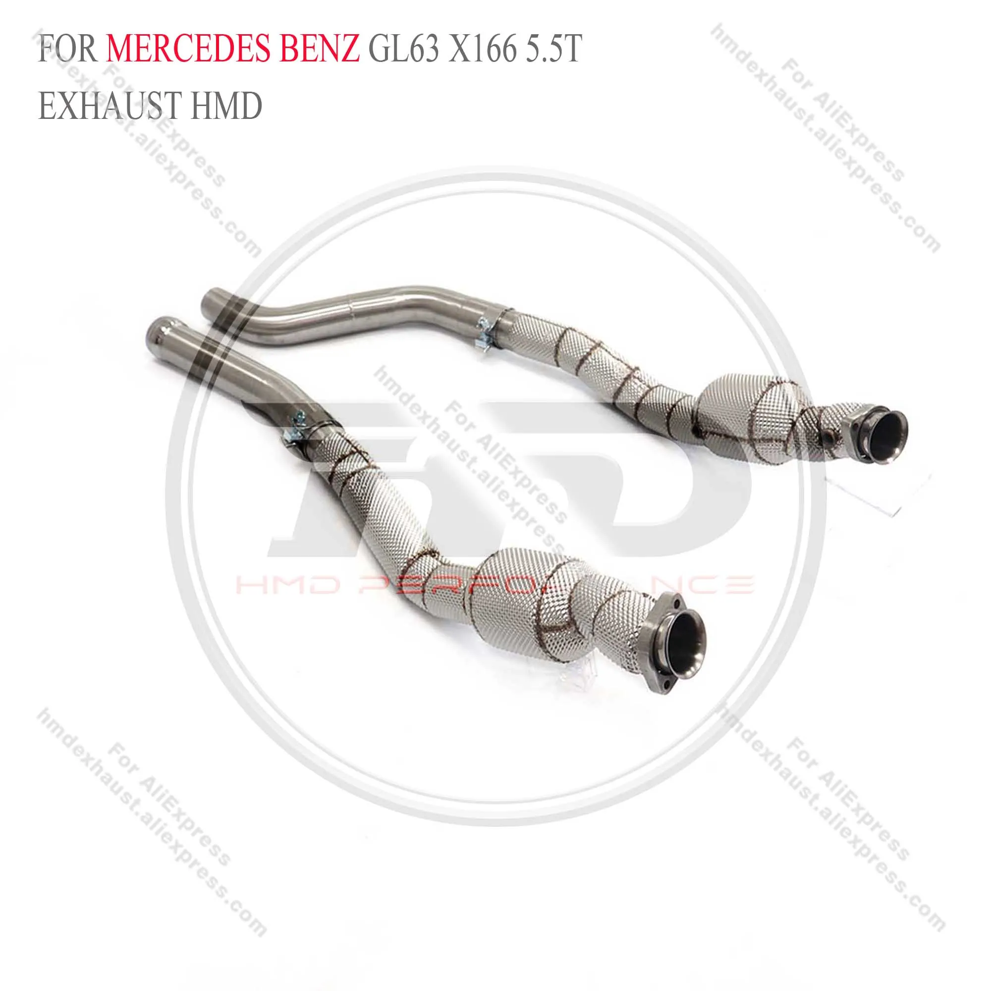 HMD Exhaust System High Flow Performance Downpipe for Mercedes-Benz AMG GL63 X166 5.5T M157 Engine 5.5T 2013-2015