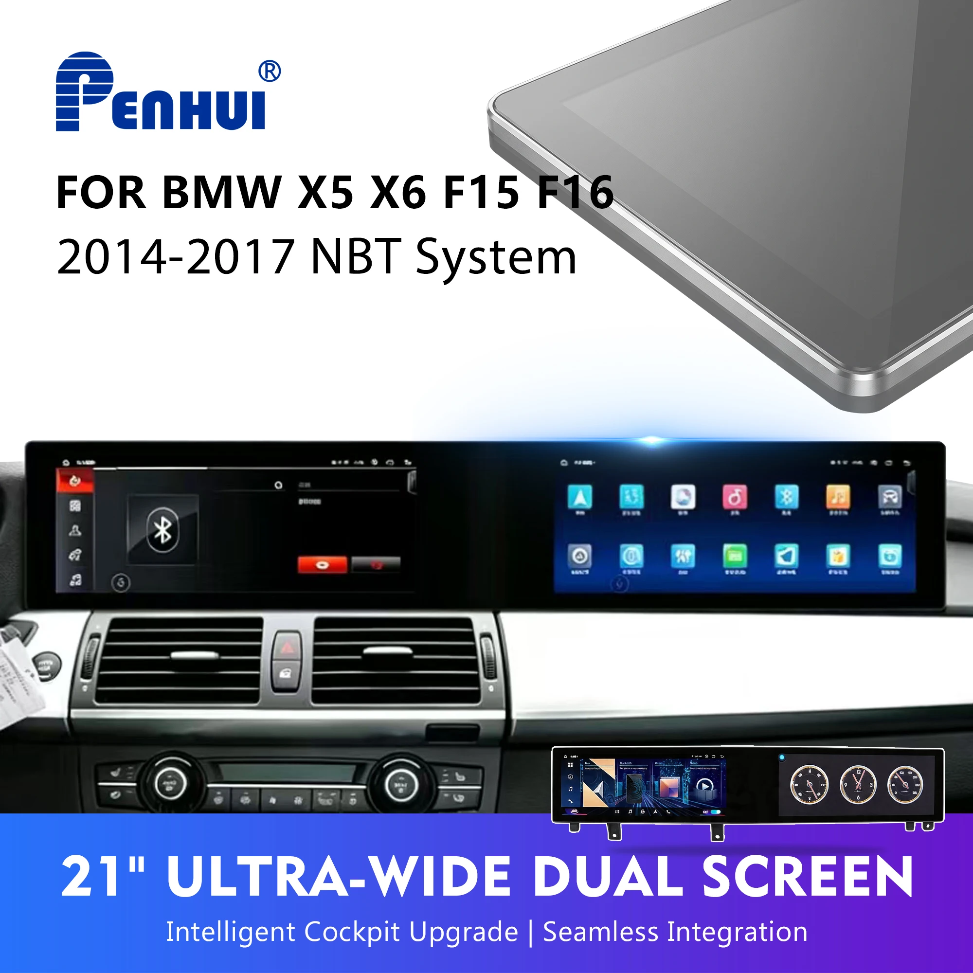 Android Car DVD Multimedia Radio Player for BMW 5 Series F10 F11 2011-2012 CIC 2013-2016 NBT System 21 Inch Screen Audio Video