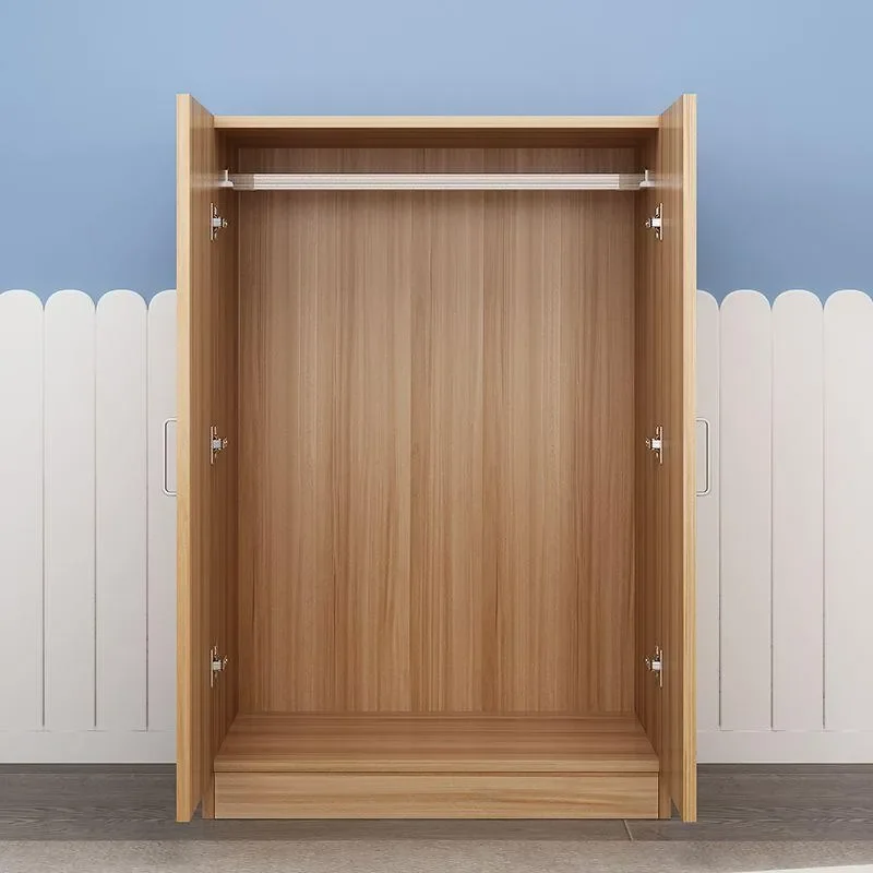 for Economical Solid Wood Clothing Storage Easy Assembly Simple Bedroom Wardrobe for Rental House Household Use