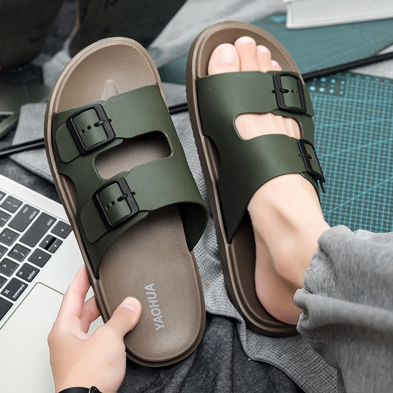 صنادل كاجوال رجالية صيفية عصرية متعددة الاستخدامات للاستخدام الخارجي للمنزل، ملابس خارجية خفيفة الوزن، شباشب للشاطئ #5