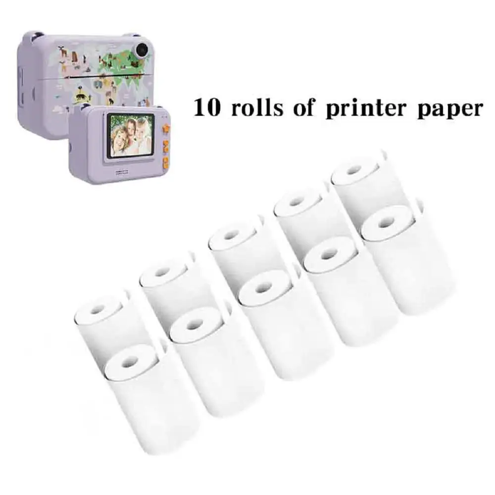 10Rolls 57x25 MM Thermal Paper White Children Camera Instant Print Kids Camera Printing Paper Replacement Accessories Parts