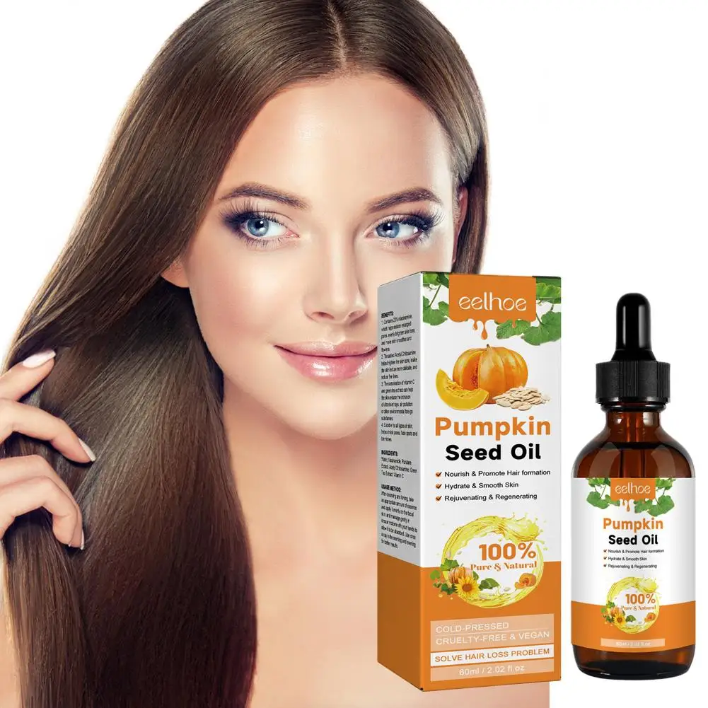 60ml Pumpkin Seed Oil for hair growth  Natural Pumpkin Seed Oil For Hair, Eyelashes & Eyebrows, Skin, Massage, Oil image 2
