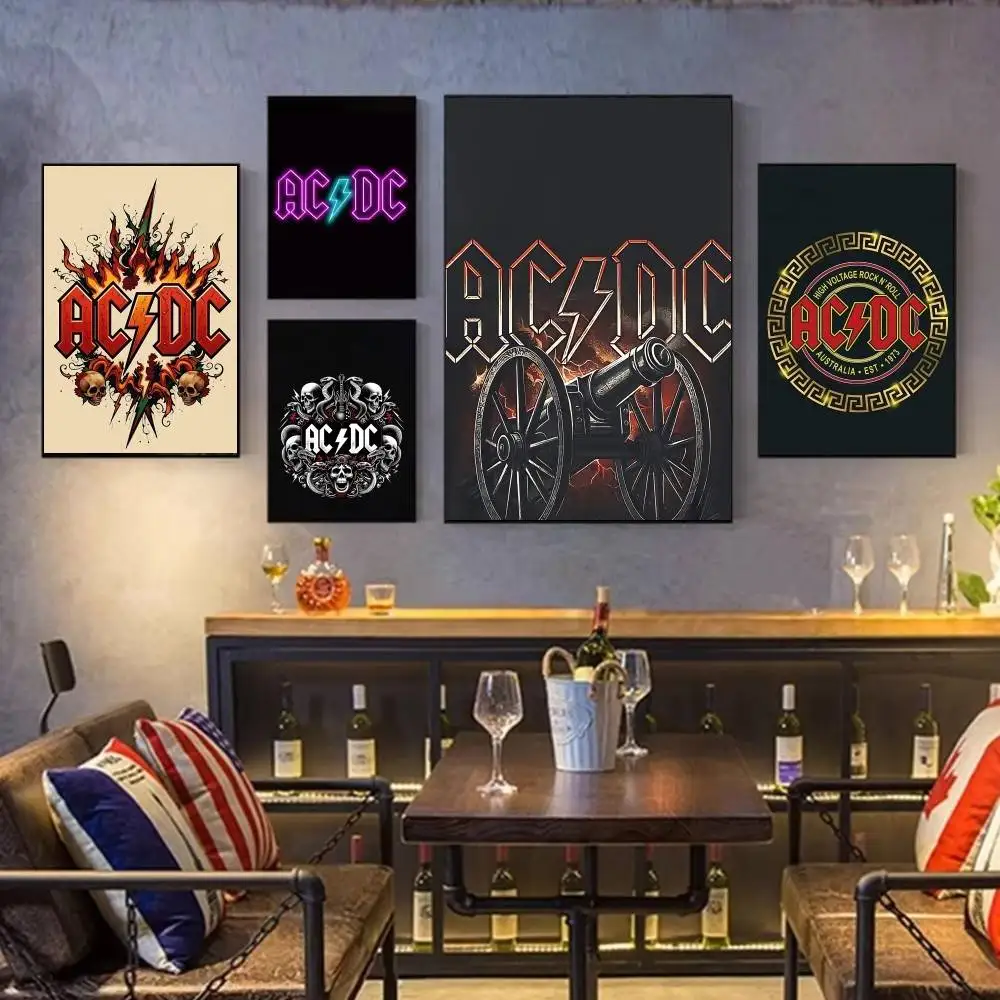 

A-AC Band DC Classic Wall Art, Canvas Print Poster, Suitable for Home, Living Room, Room Decoration Painting