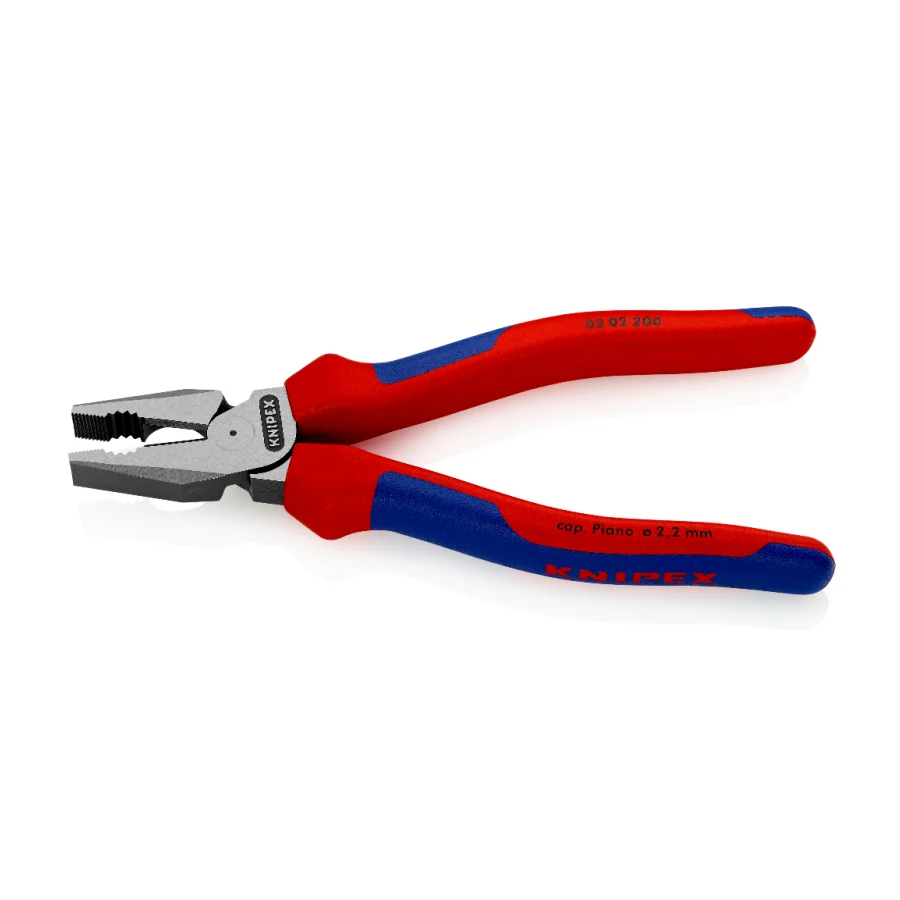 KNIPEX 0202200 High Leverage Lineman\'s Pliers 200mm Heavy Duty 63 HRC Cutting Edge Combination Pliers