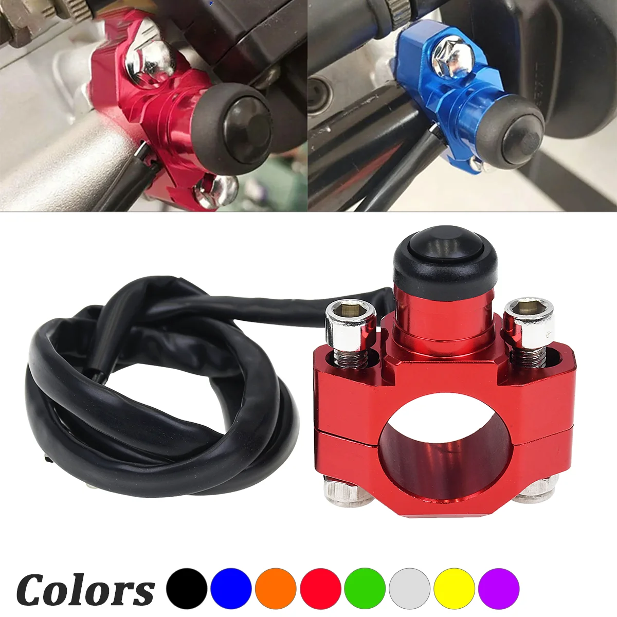 

Motorcycle CNC Universal Engine Stop Start Kill Switch Momentary Push Button Switch For Yamaha Kawasaki KTM Honda CRF250 CRF450