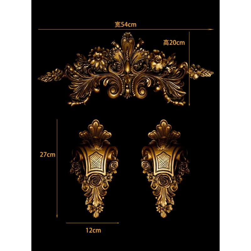 European retro curtain wall hook golden curved window French curtain head decorative wall hanging bedroom bed mantle decorative