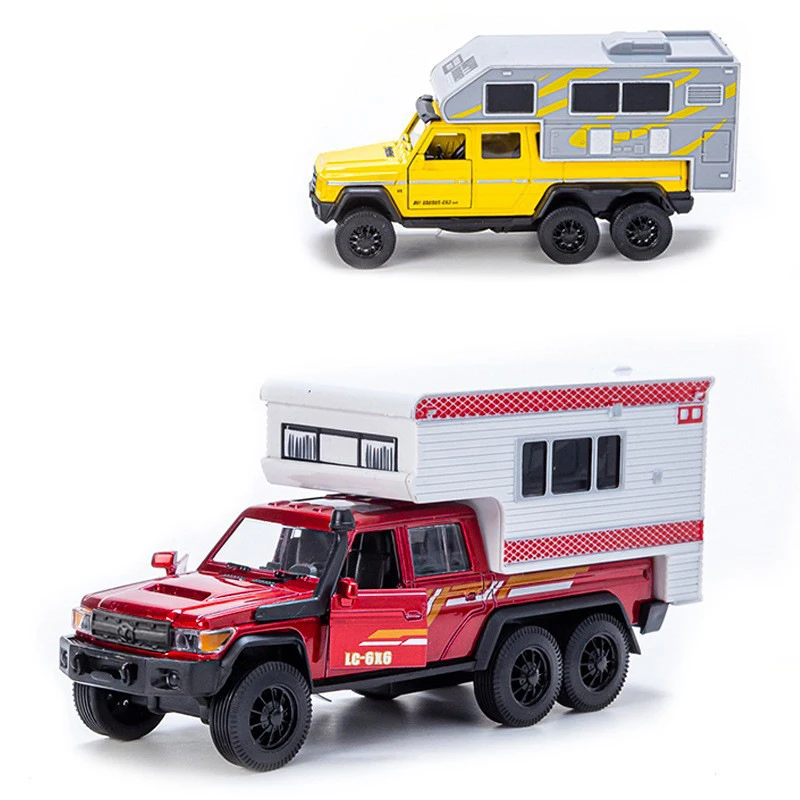 1 個合金キャラバンシリーズシミュレーション 1:32 合金ツーリングキャラバンモデル子供のプルバック車のおもちゃの装飾品少年のおもちゃモデル