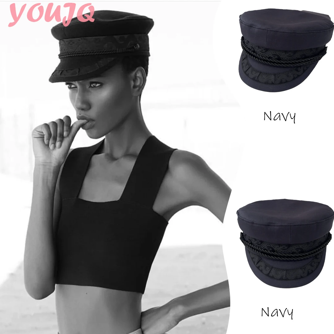 

Темно-синяя кепка с вышивкой, весенне-летняя дышащая кепка-газетчица для женщин, хлопково-льняная кепка-газетчица, бойна для женщин