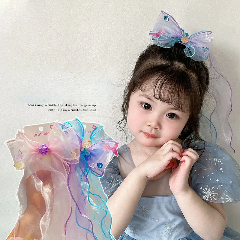 2026 New Koren Style Children\'s Girl Tassel Hairband Butterfly Hair Accessories Decorations Elegant Hair Accessories for Girls