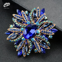 European And American Brooch Trend Style Alloy Metal Pearl Rhinestone Flower Drip Oil Brooch Women's Corsage