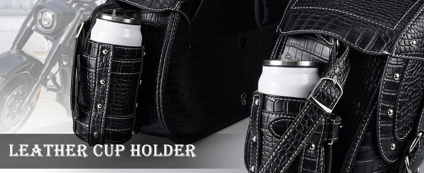 PU-Leder Satteltasche 35L Motorrad Vintage Satteltaschen für Harley Road King Street Glide Sportster Iron 883 Softail Fat Boy Dyna – Detail 7