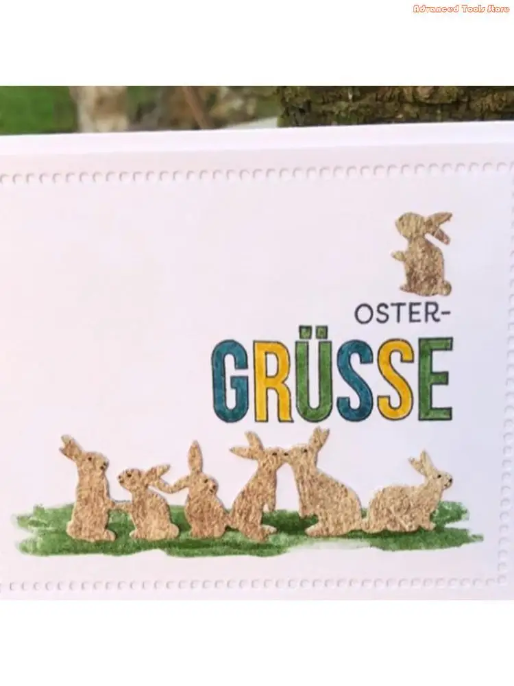 Easter Rabbit Metal Cutting Dies Stencil Scrapbooking DIY Album Stamp Paper Card W91B