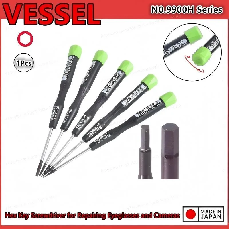 VESSEL 9900H Series Precision Screwdriver Mini Hex for Cell Phone/Computer/Game Console/Camera Small Screw Repair Hand Tools