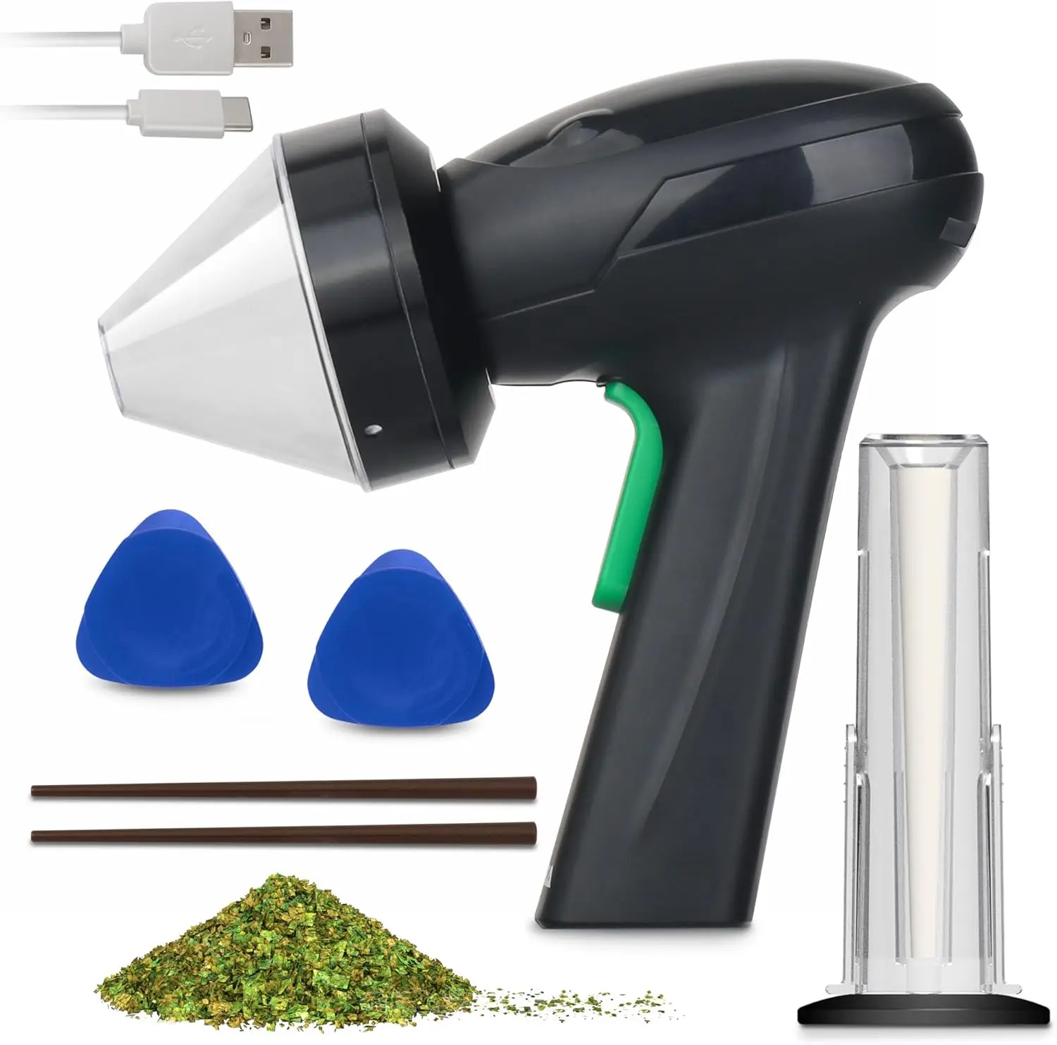 

Электрическая мельница для трав Monster 3,5 г USB. Портативная металлическая травяная машина большой емкости и мельница для специй для кухни (черная)