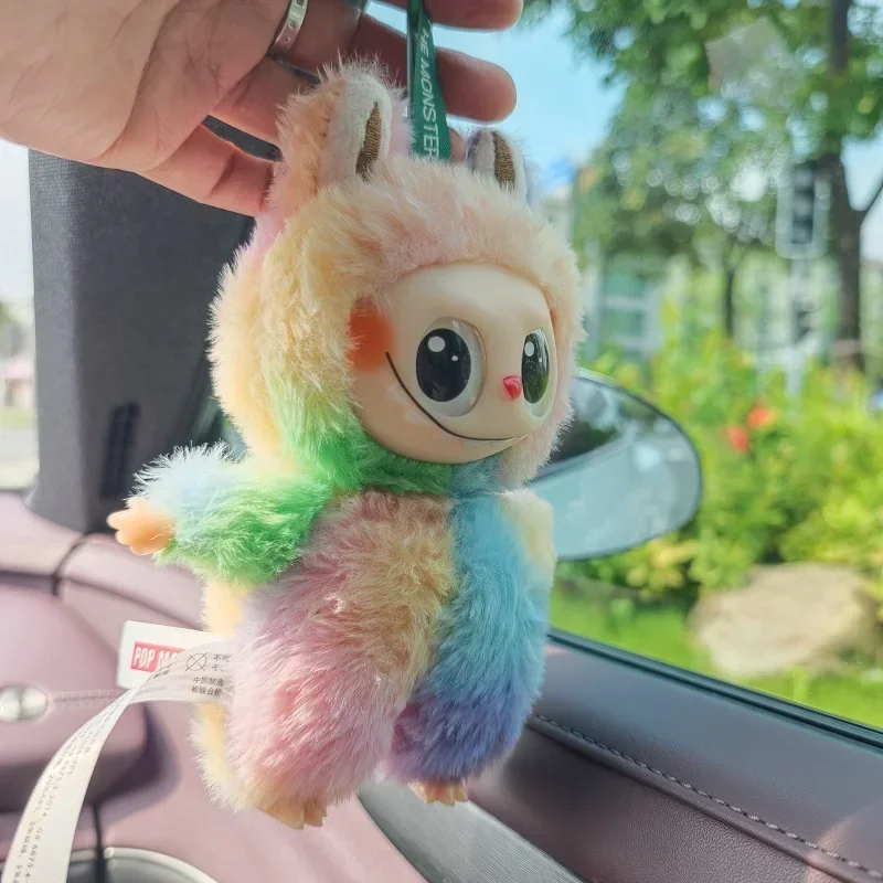 New LABUB V3 & V4 Vinyl Cute Blind Box Doll Keychain Macaroon Series  bubu Trendy Doll Car Ornaments Decoration Gift Box